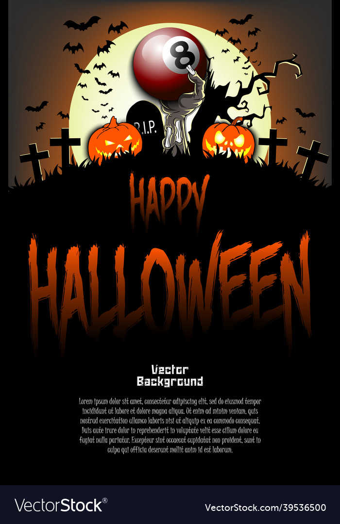 Zombie Halloween with Billiard Ball
