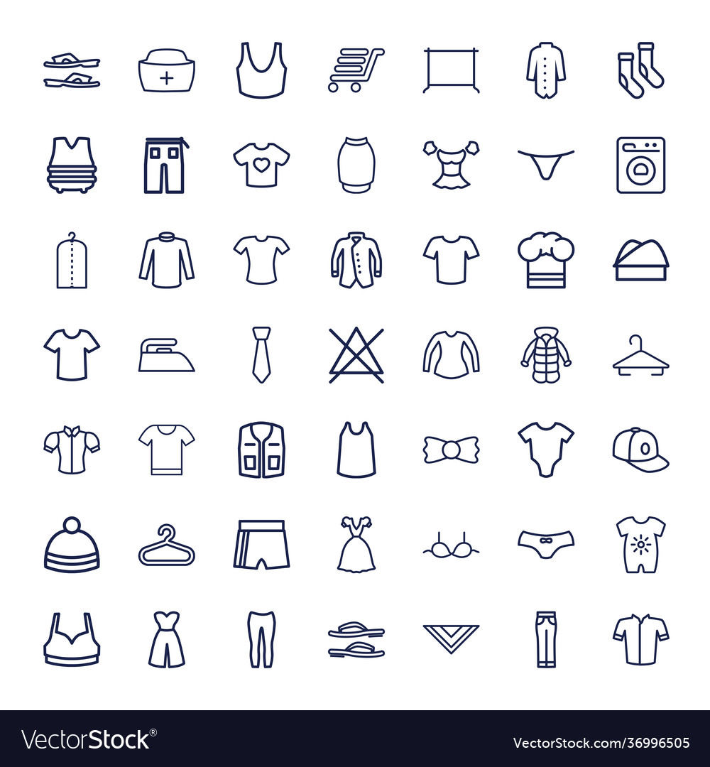 49 clothing icons Royalty Free Vector Image - VectorStock