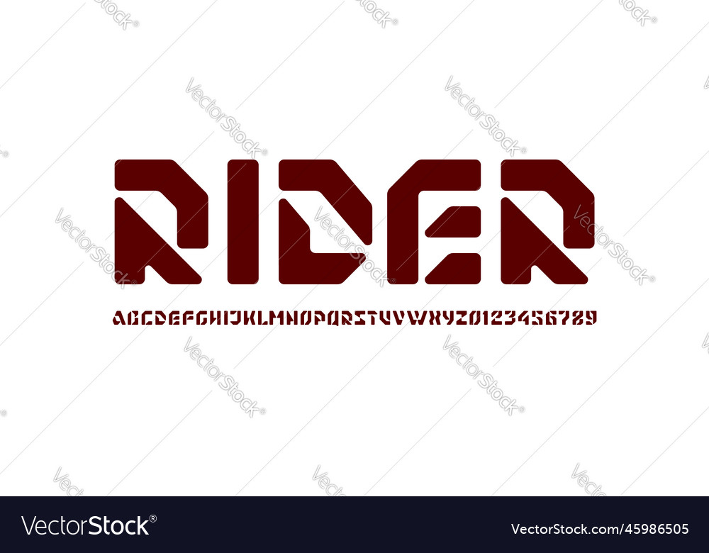 Abstract hi tech techno alphabet font for your Vector Image Abstract hi tech techno alphabet font for your