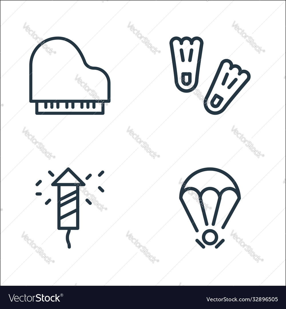Activities line icons linear set quality vector image Activities line icons linear set quality