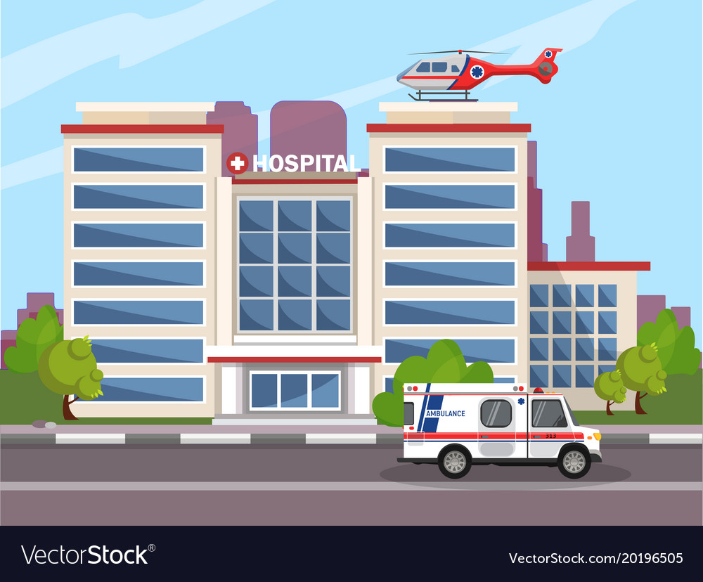 Ambulance opposite the of hospital