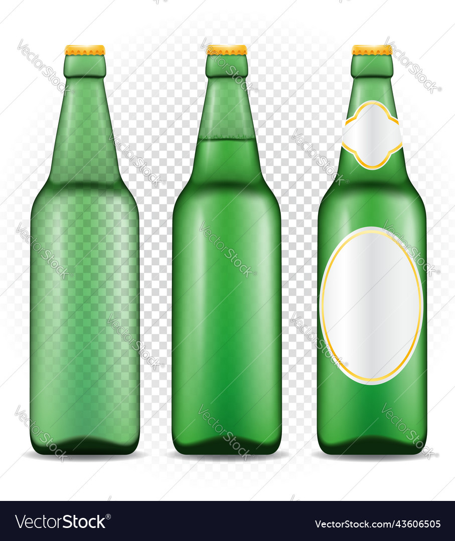 Beer in bottle transparent stock