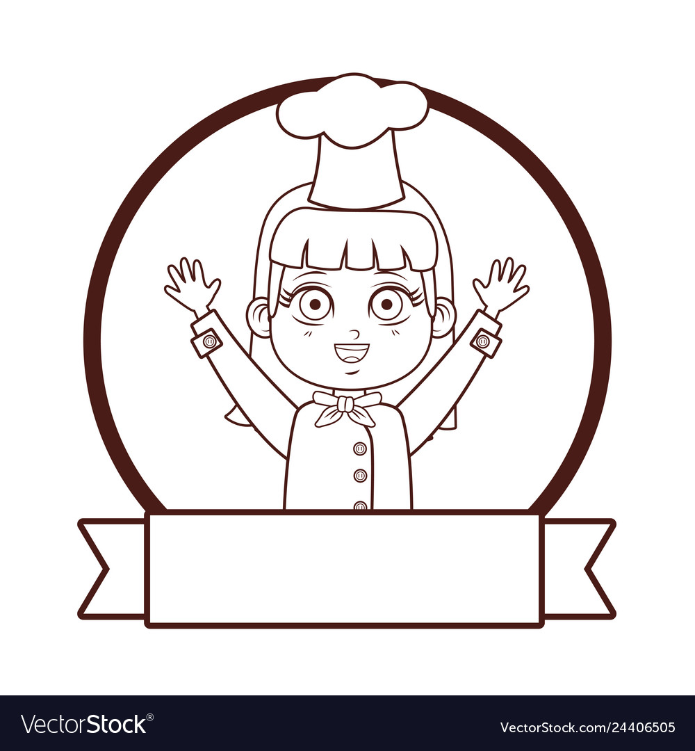 Cute Chef Girl Cartoon Royalty Free Vector Image 5488