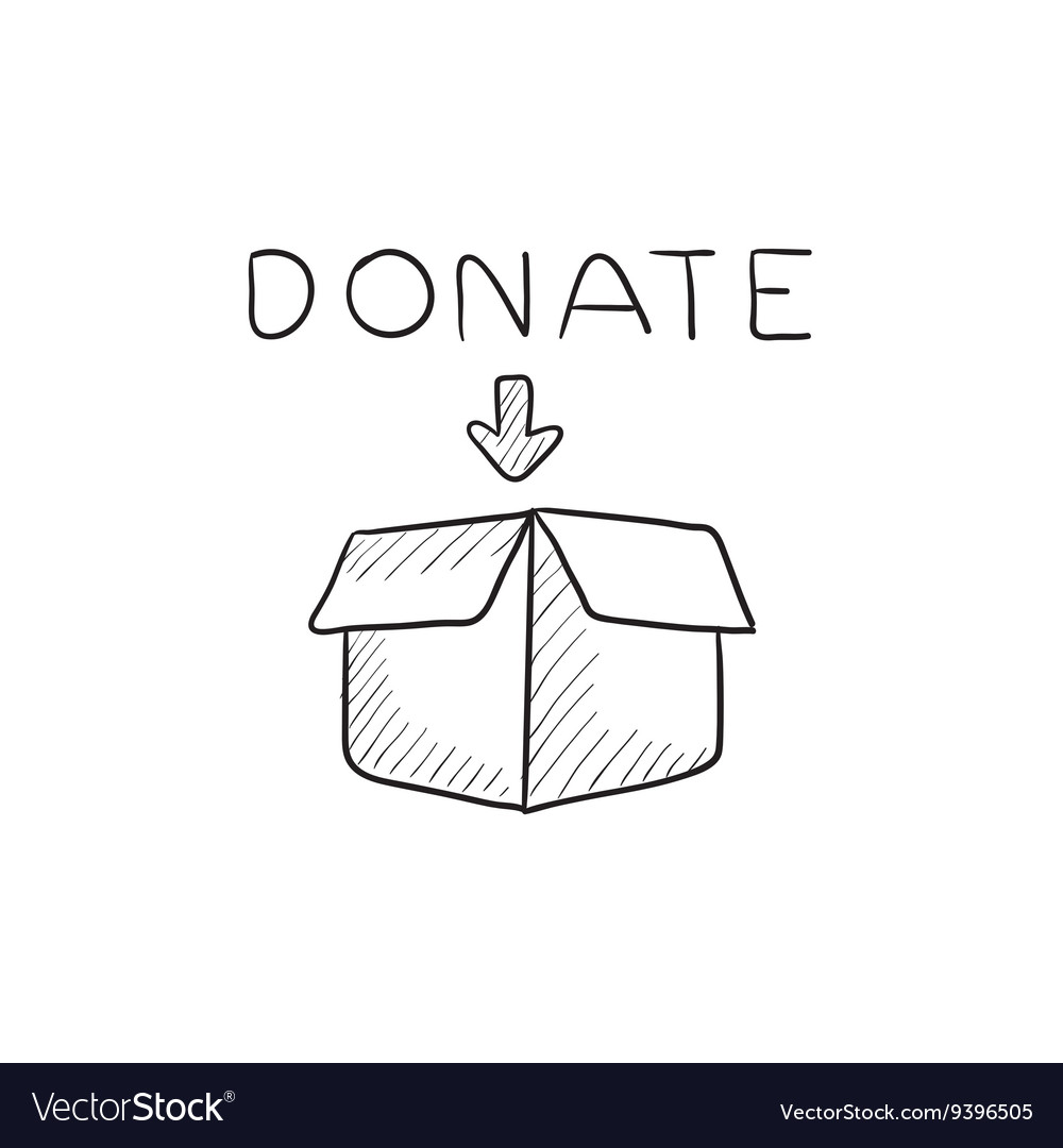 Donation box sketch icon