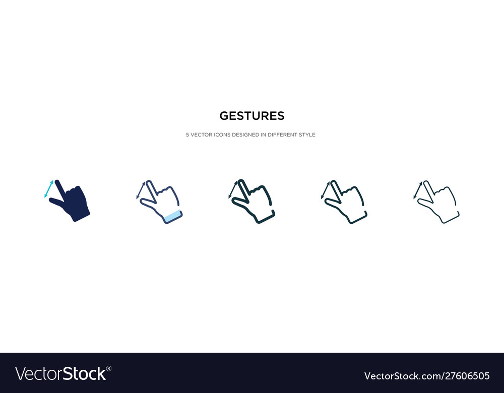 Gestures icon in different style two colored vector image Gestures icon in different style two colored