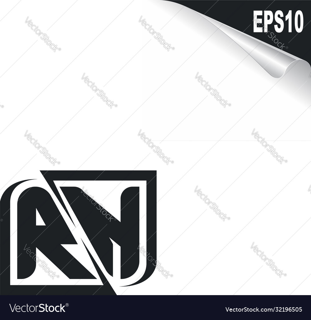 Initial rn logo design with shape style