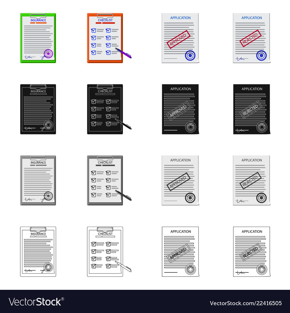 Isolated object of form and document icon vector image Isolated object of form and document icon