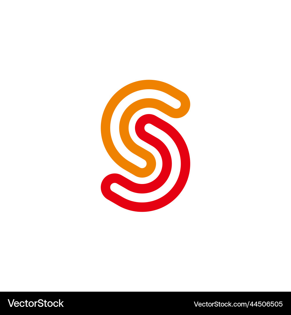 Letter cs outline geometric logo Royalty Free Vector Image