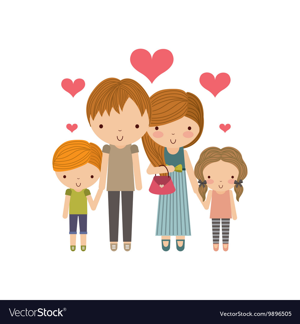 Download Parents and kids icon Family and cute people Vector Image