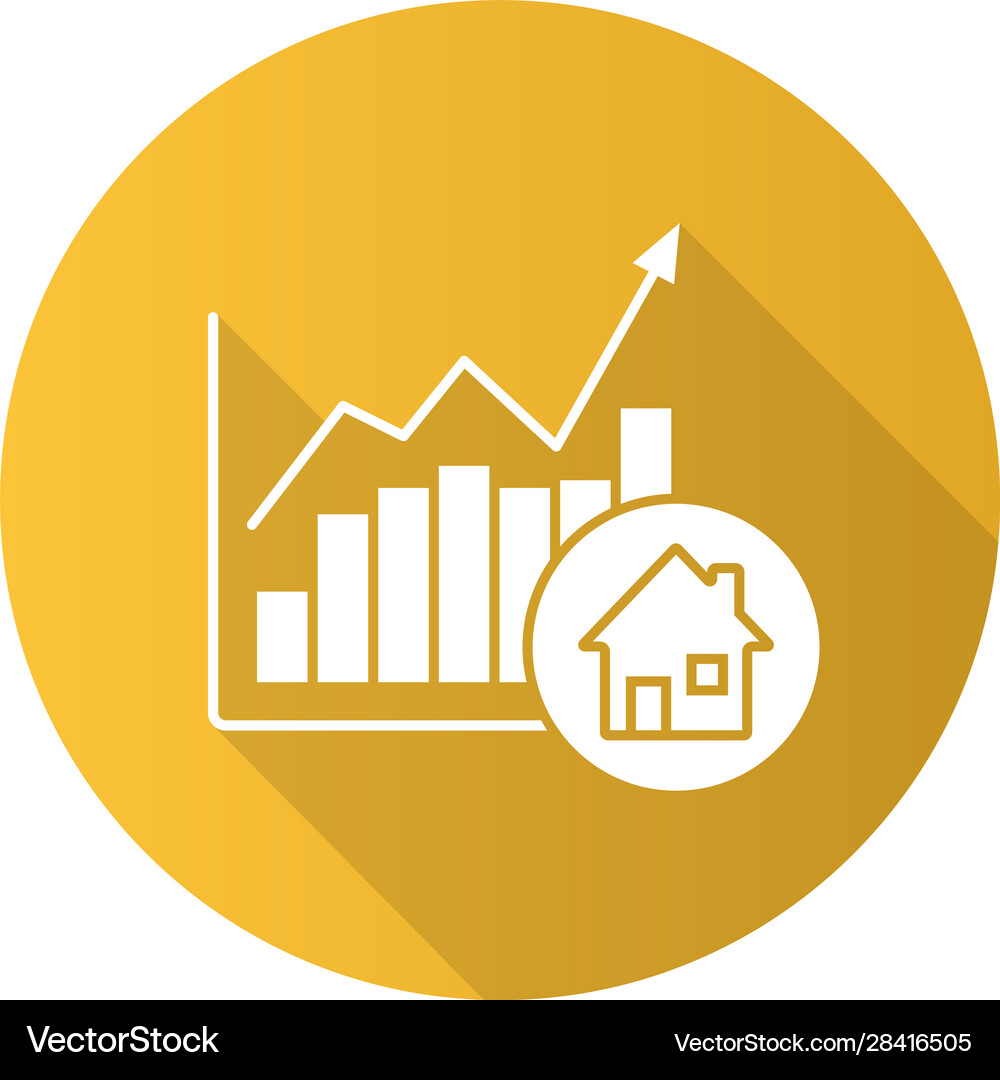 Real estate market growth chart Royalty Free Vector Image