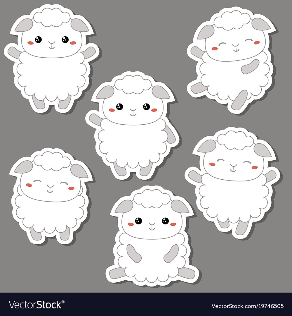 Set of cute sheep