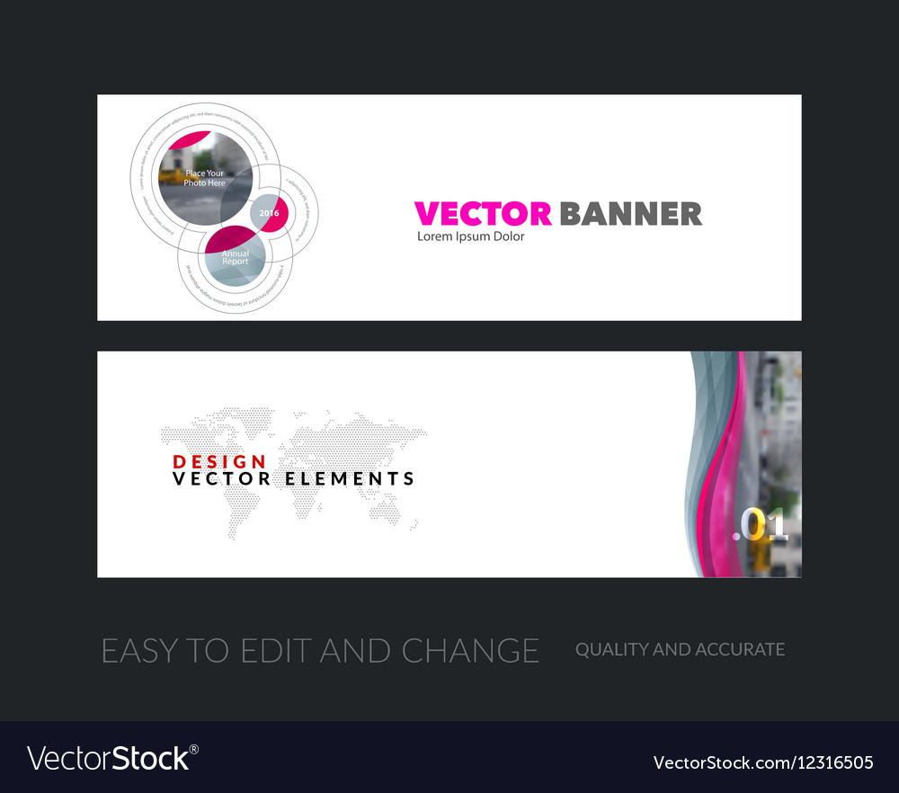 Set of modern horizontal website banners