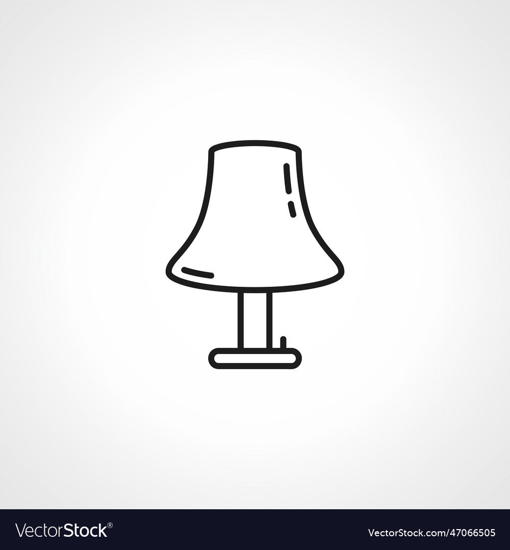 Table lamp line icon reading outline