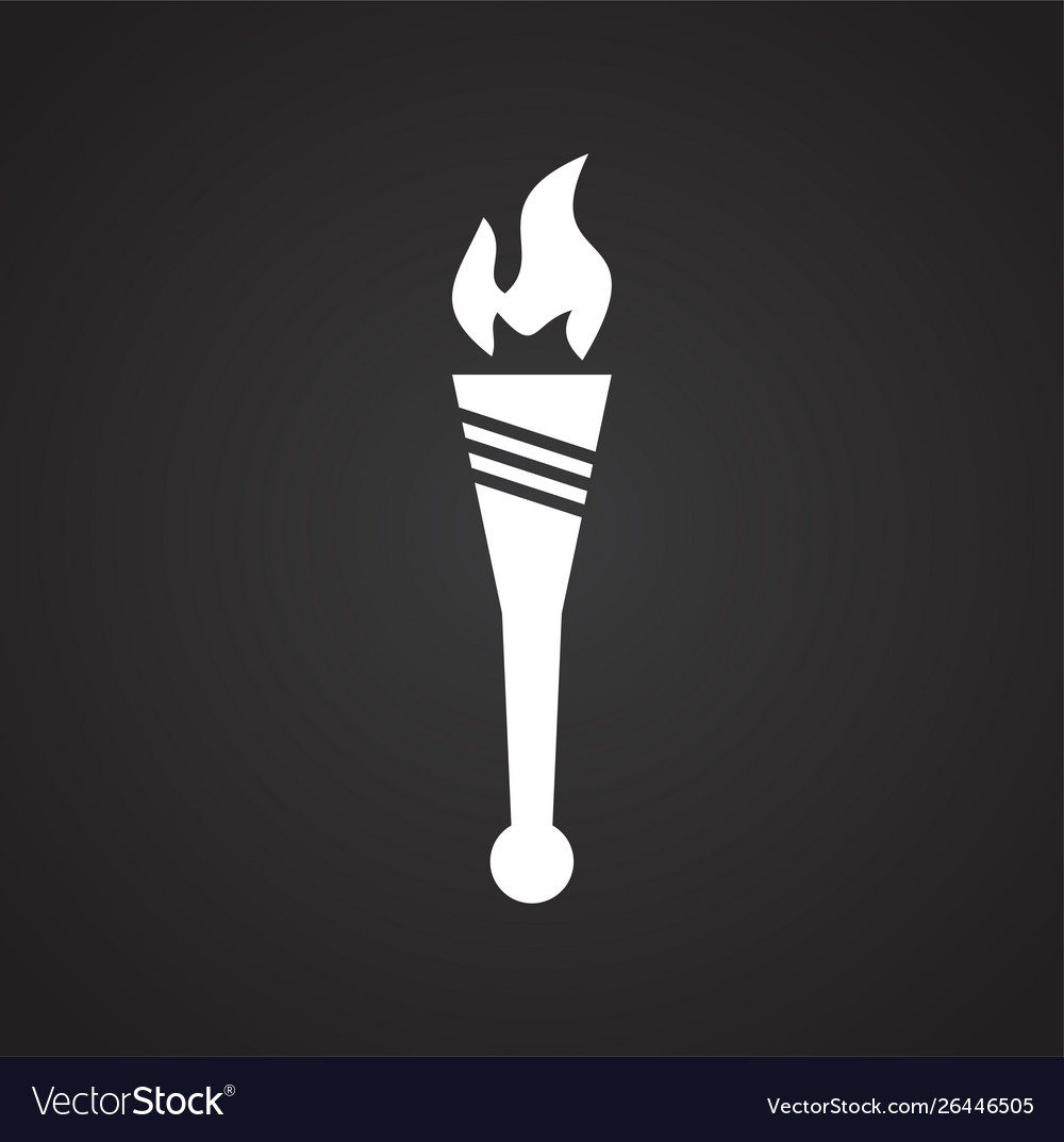 Torch icon on background for graphic and web vector image Torch icon on background for graphic and web
