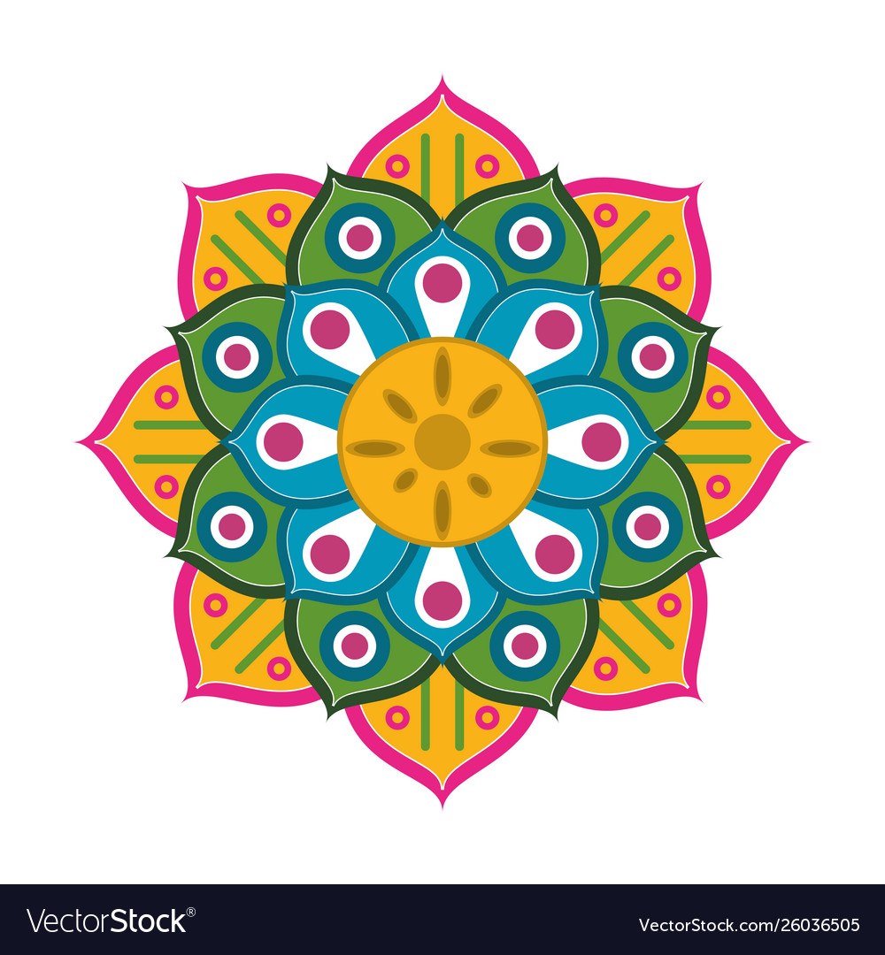 Tradicional indian embroidery blanket icon Vector Image