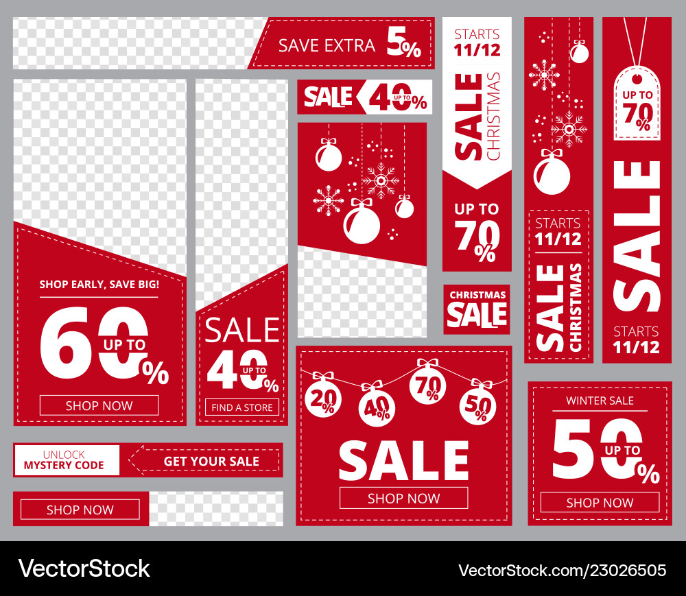 Web Banners Standard Sizes Advertizing Business Vector Image