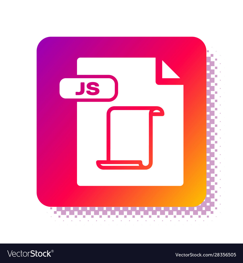 White js file document download button icon vector image White js file document download button icon