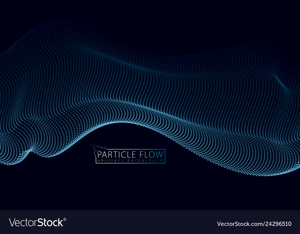 3d particles mesh array wave sound flowing vector image 3d particles mesh array wave sound flowing