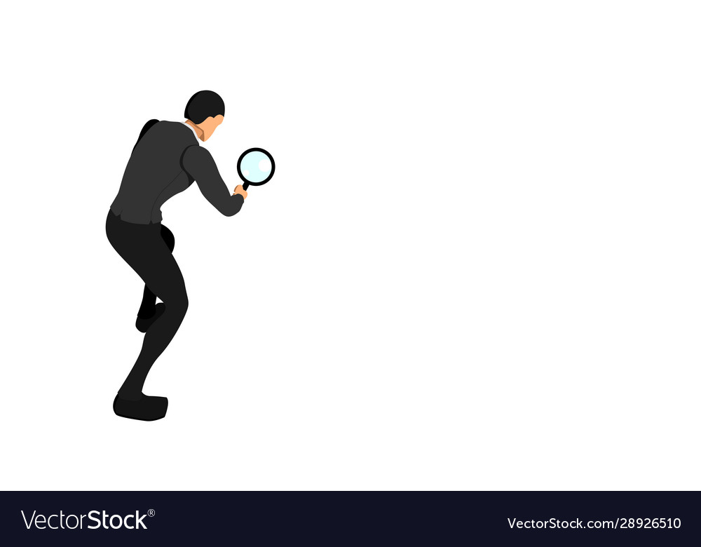 A worker is doing search using magnifying