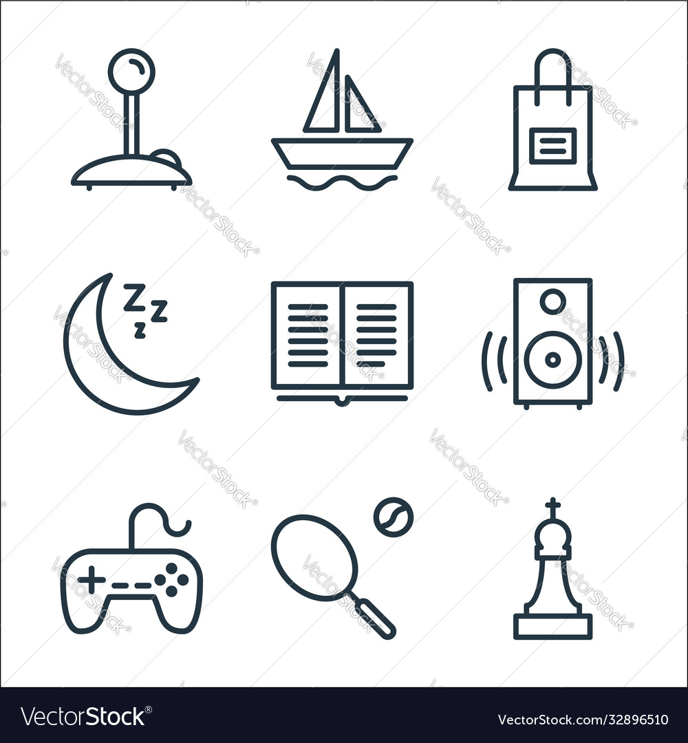 Activities line icons linear set quality