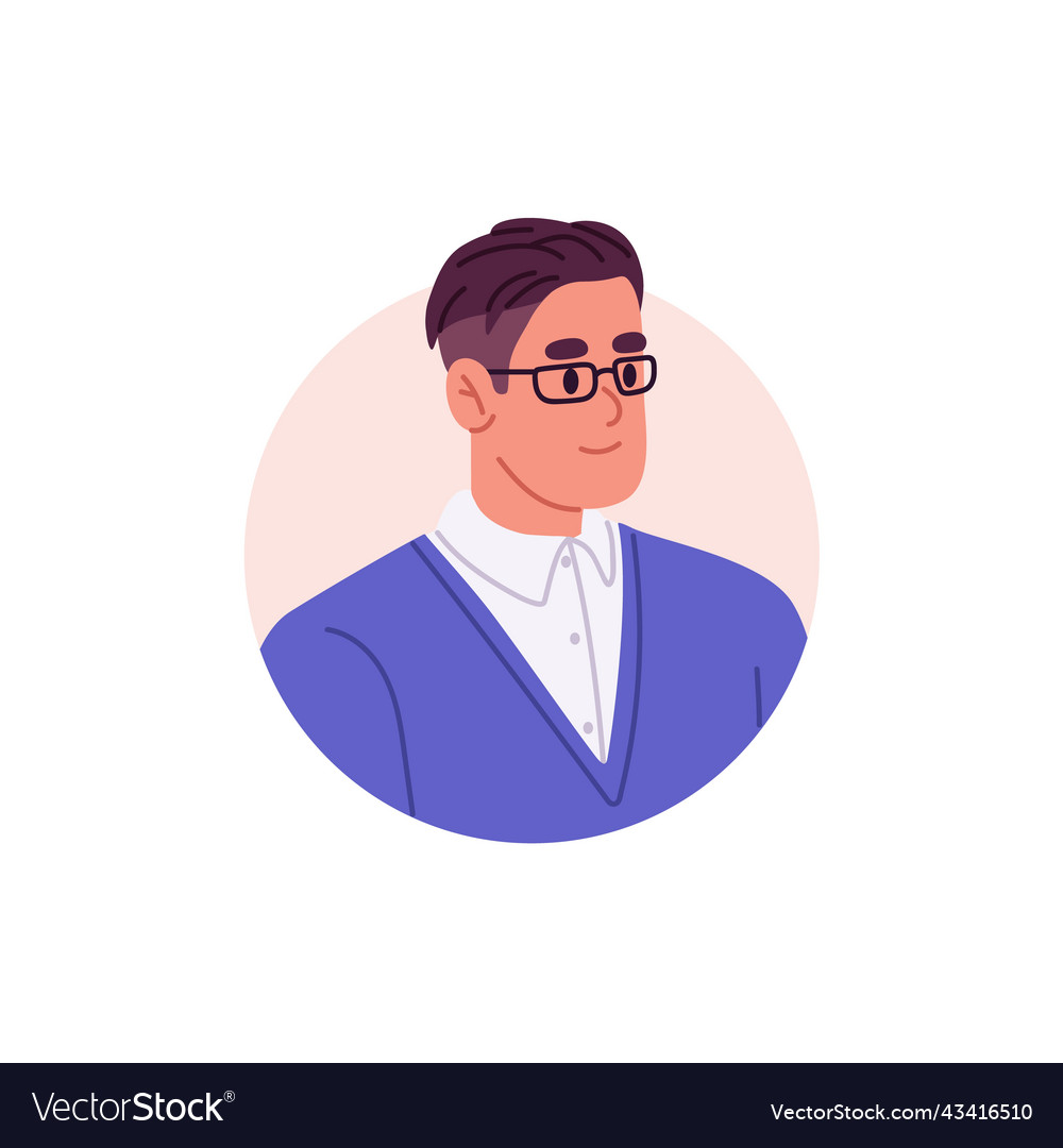 Business man face in glasses smart businessman