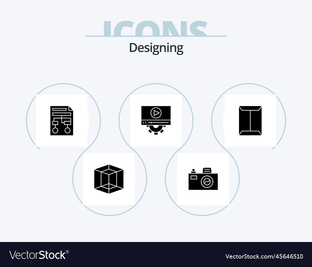 Designing glyph icon pack 5 design open