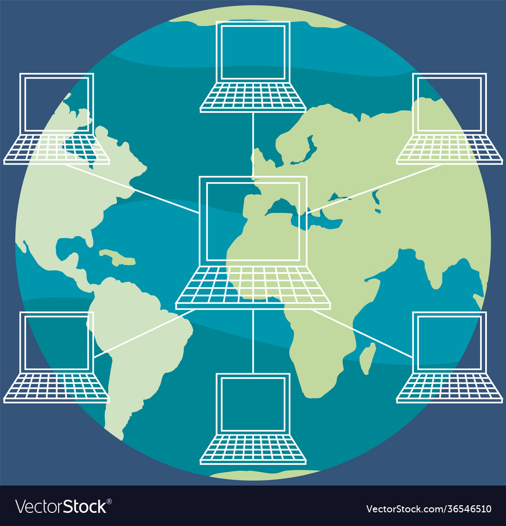 Global network concept connection with Vector Image