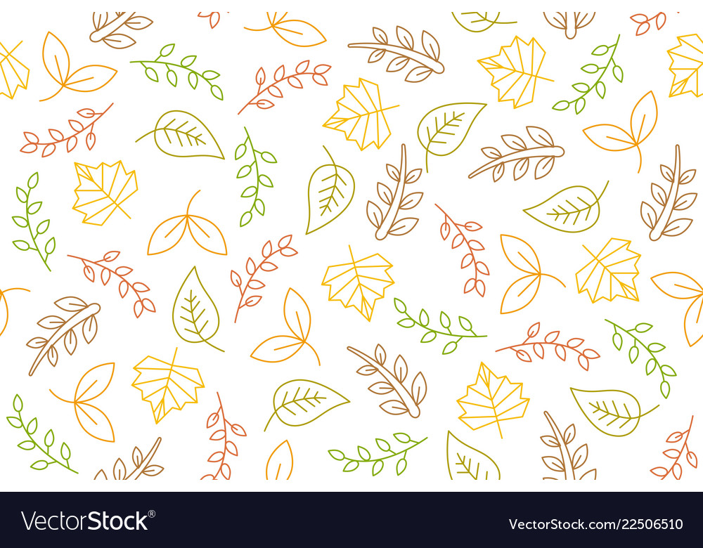 Leaves outline seamless pattern for use