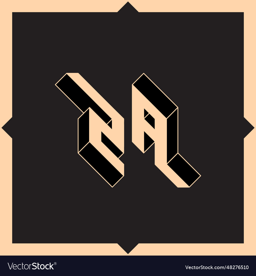 Outline fonts three-dimension letter and number Vector Image