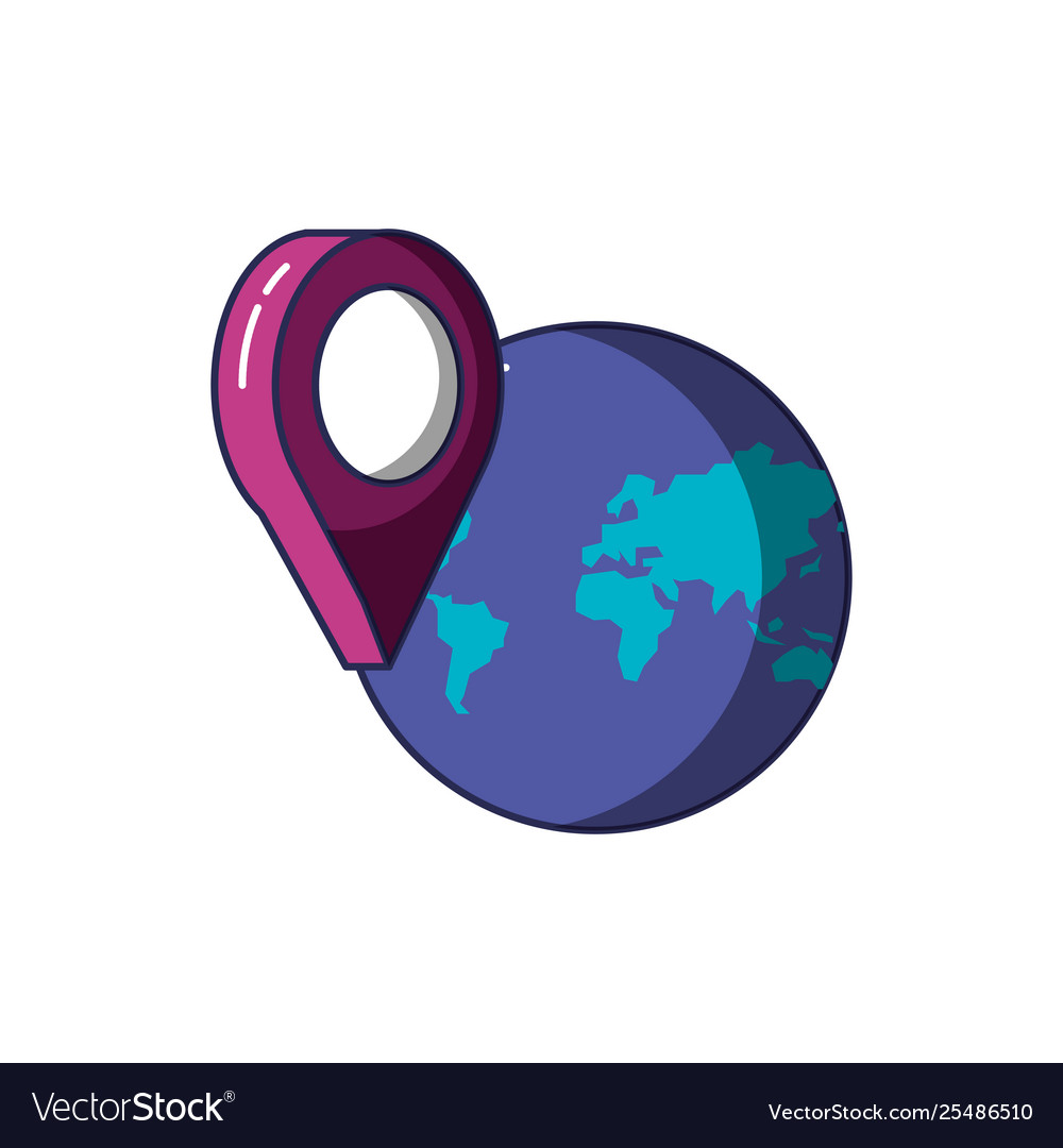 Pin pointer location with planet earth