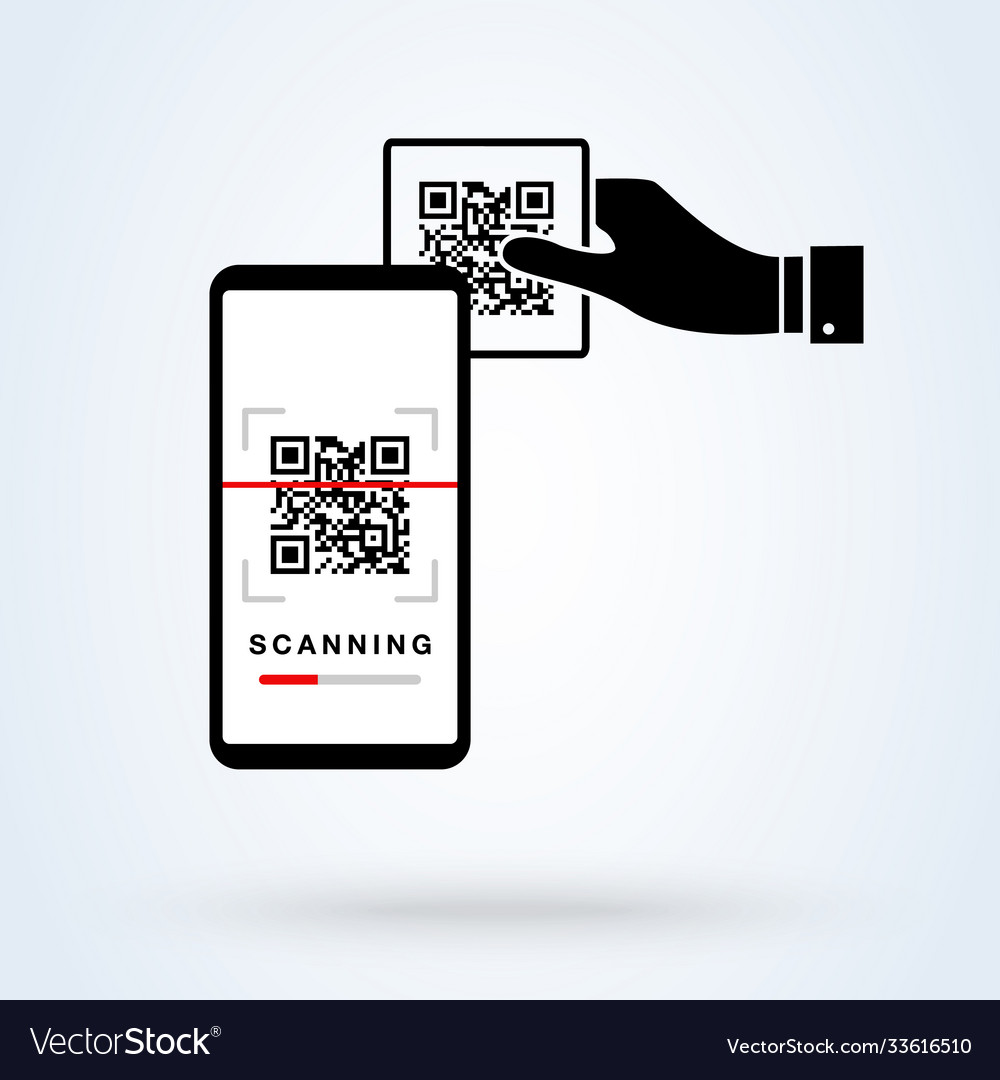 Qr-Code Scannen von Smartphone App linear Icon