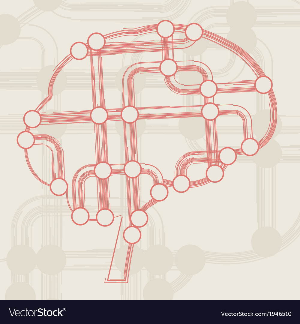 Retro circuit board form of brain