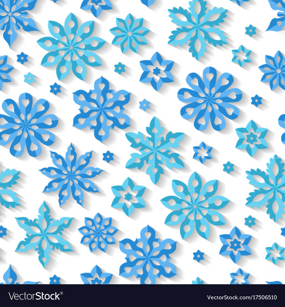 Seamless winter snowflake pattern