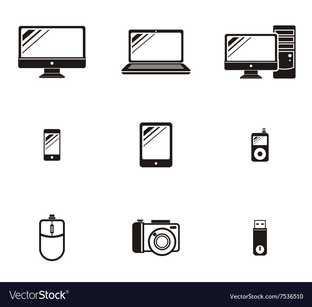 Set of device icon design flat