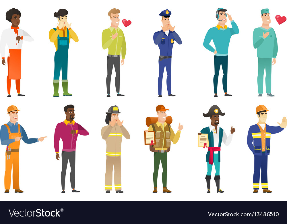 Set of professions characters vector image Set of professions characters