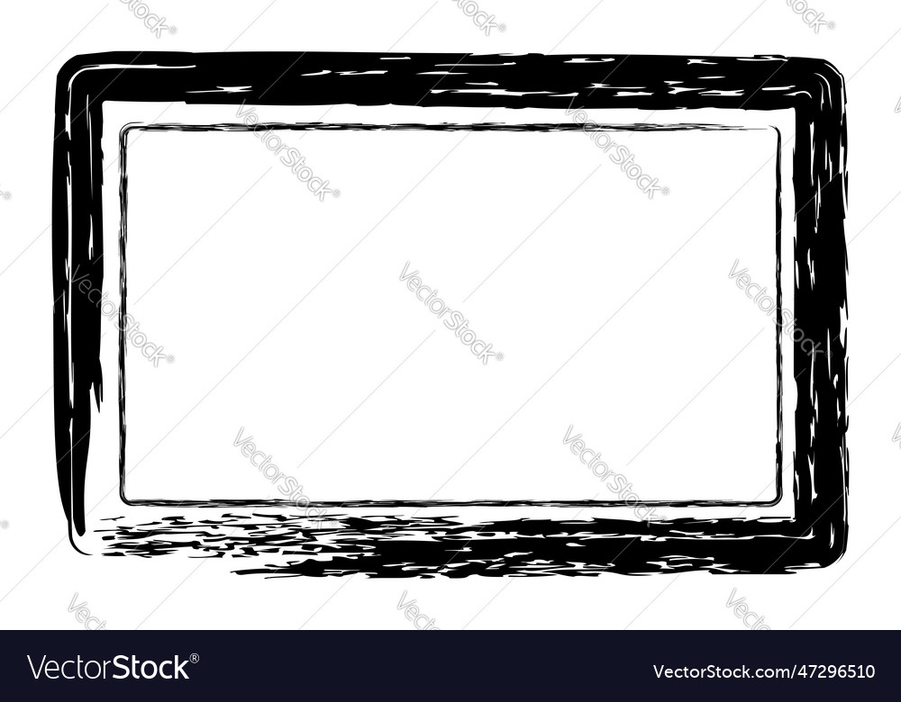 Simple double line rectangle frame from black