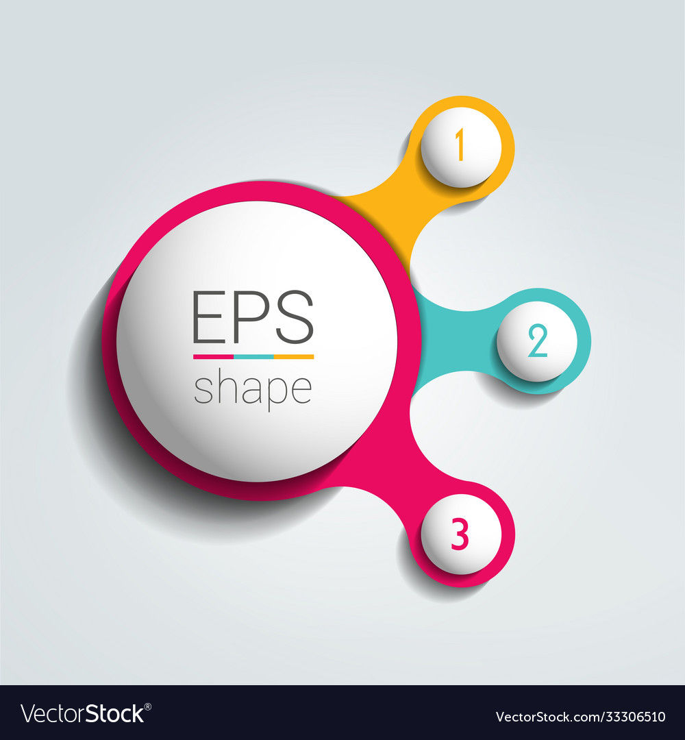 Three steps elements bubble chart scheme diagram