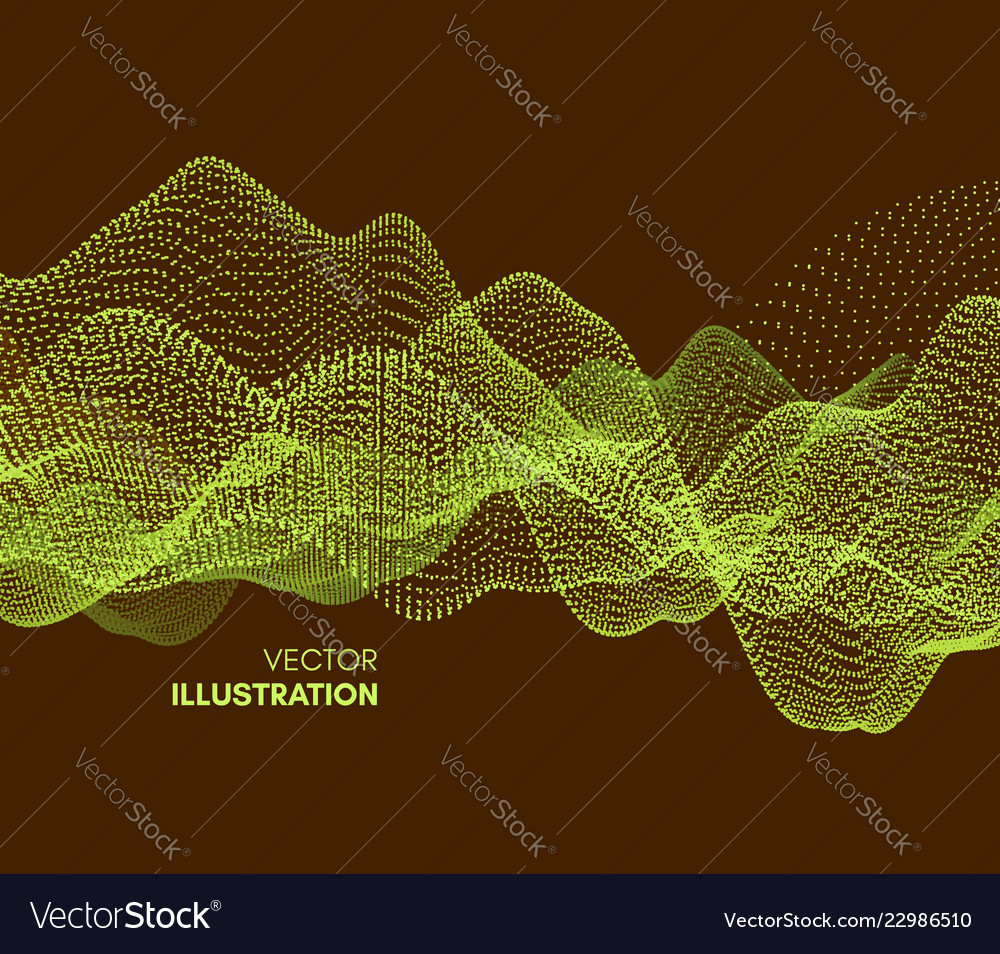 Wave background abstract 3d technology style vector image Wave background abstract 3d technology style