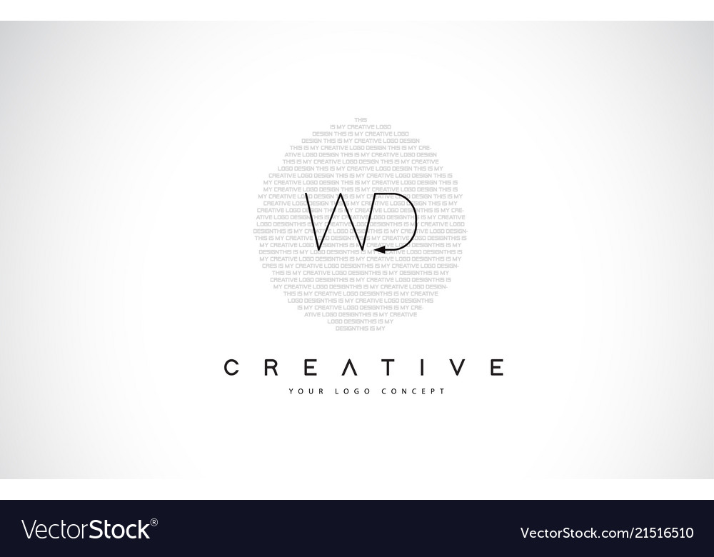Wd W D Logo Design With Black And White Creative Vector Image