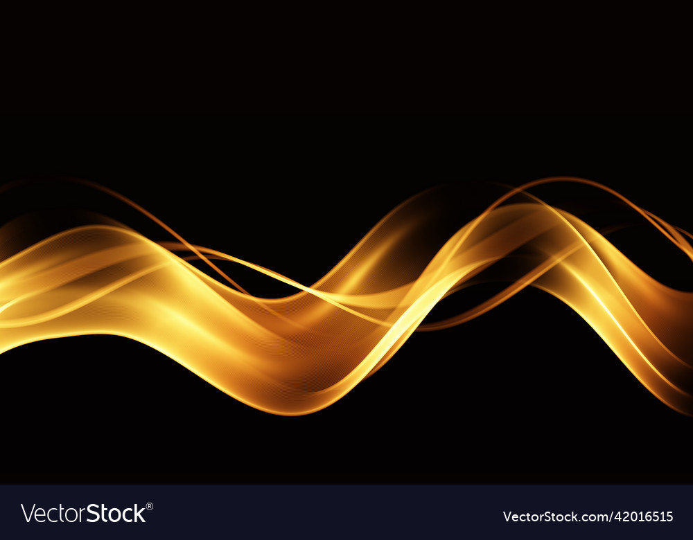 Abstract shiny golden wave design element flow Vector Image