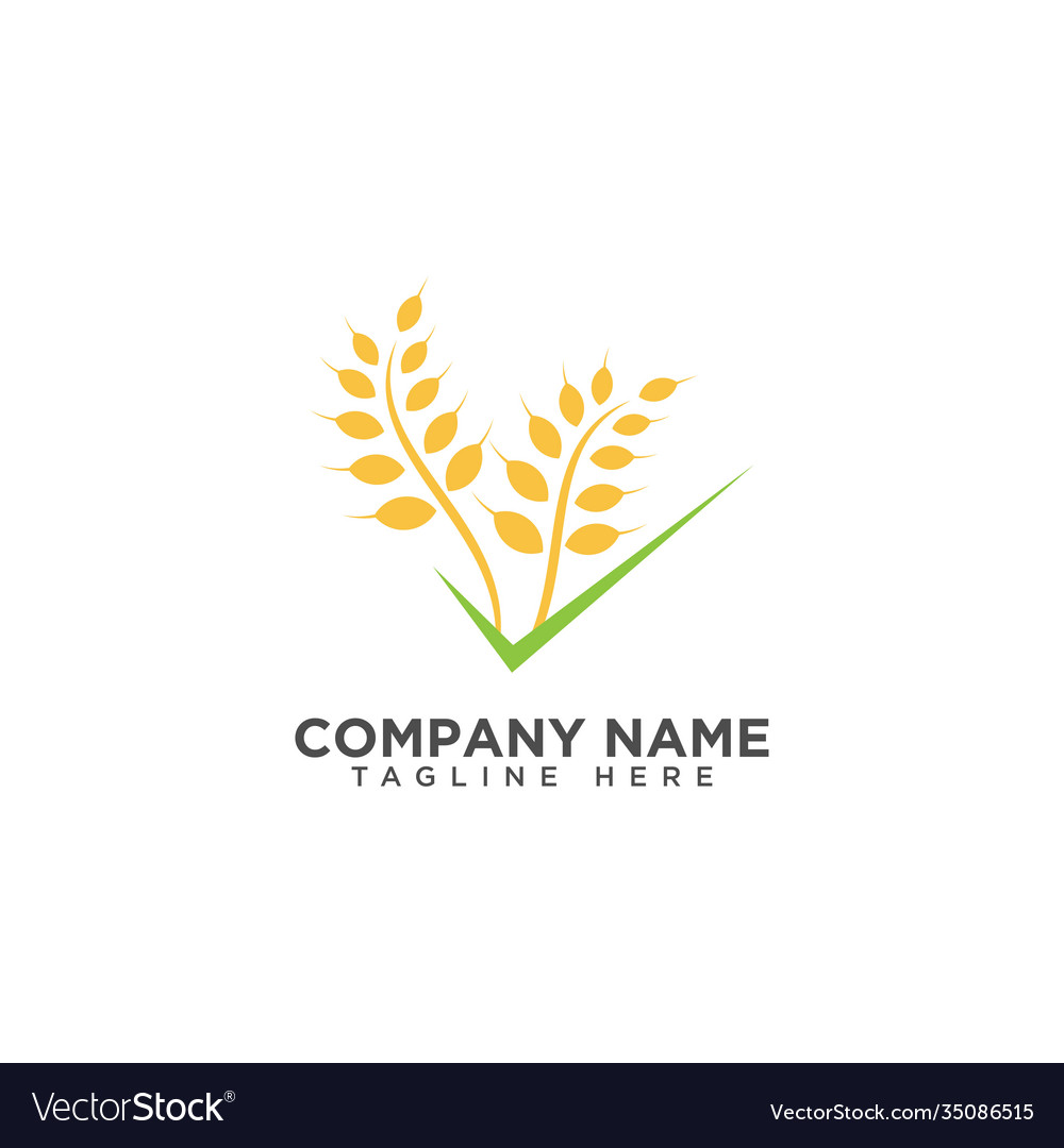 Agriculture wheat logo template icon design Vector Image