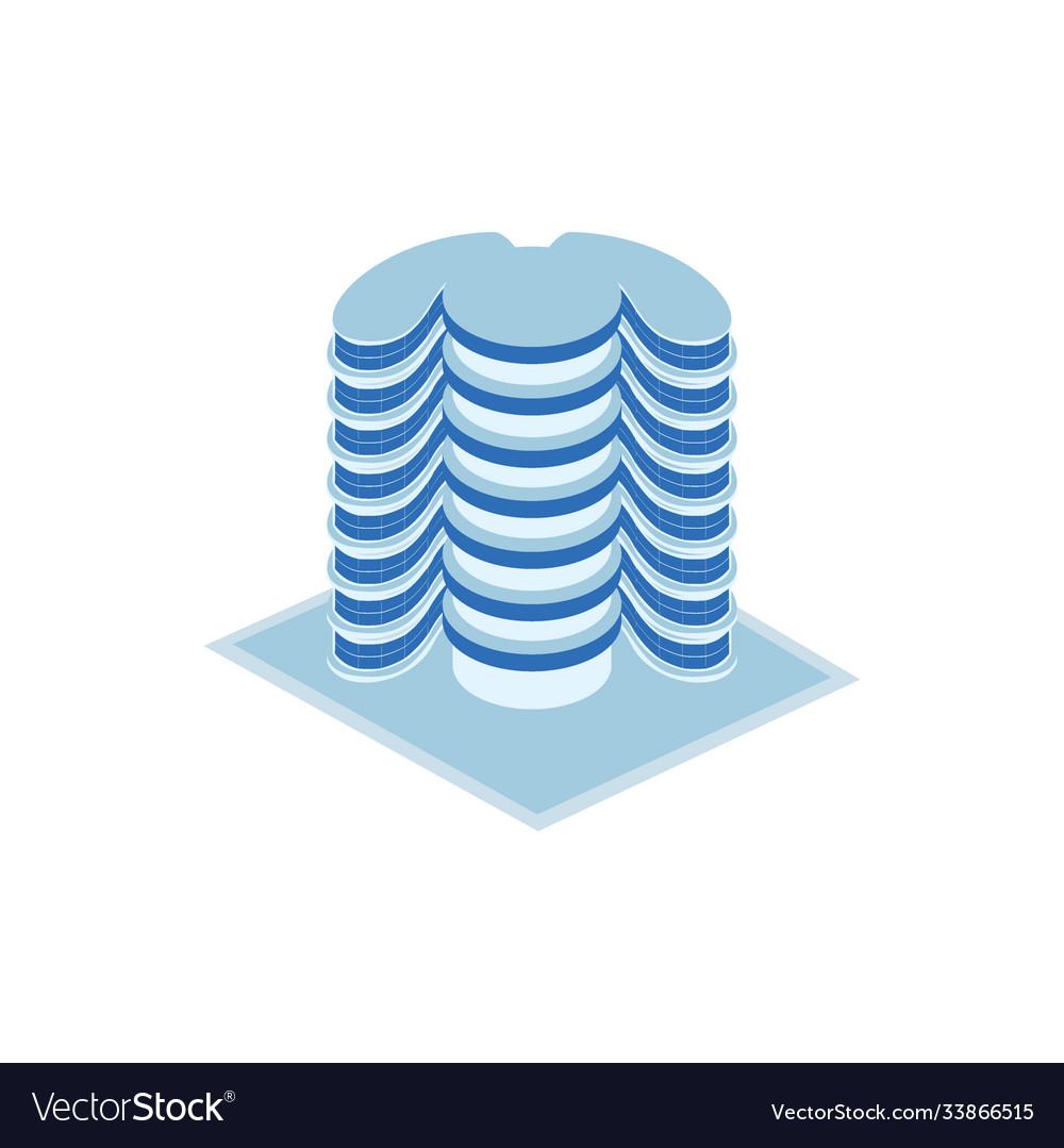 Circular building flanked twin curve