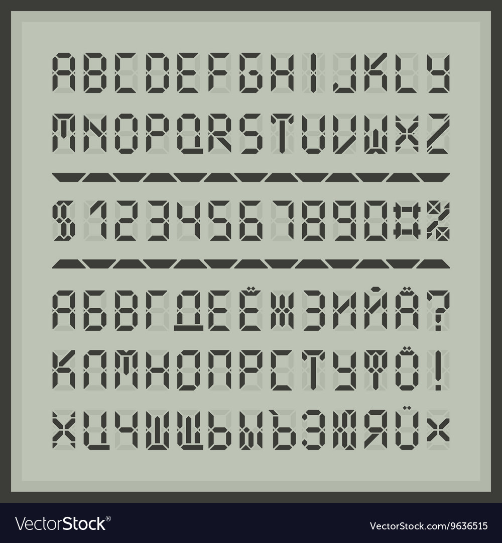Digital Font Display - Letters and Numbers