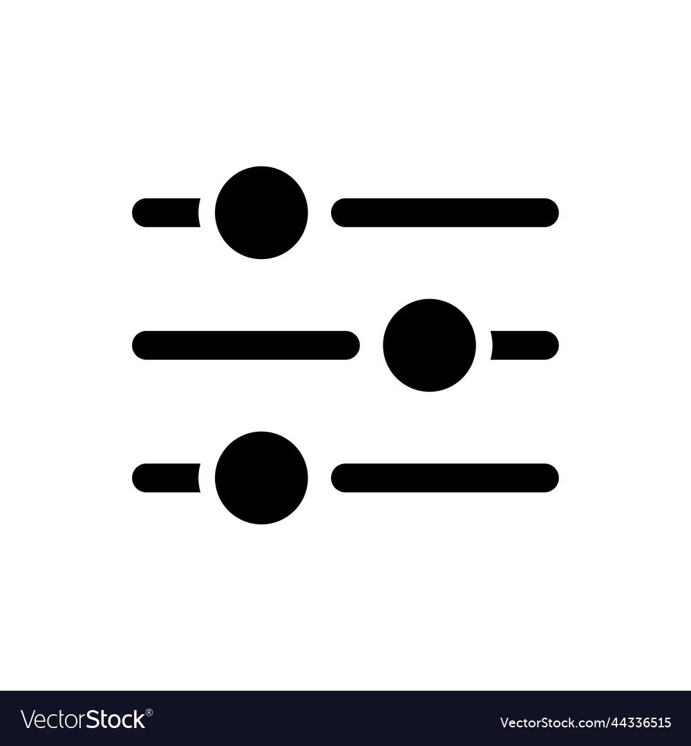 Filters button black glyph ui icon vector image Filters button black glyph ui icon