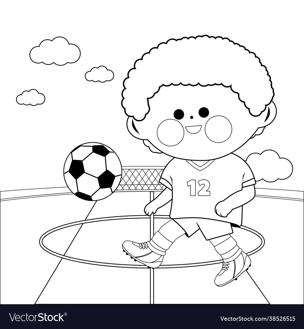 Little boy playing soccer