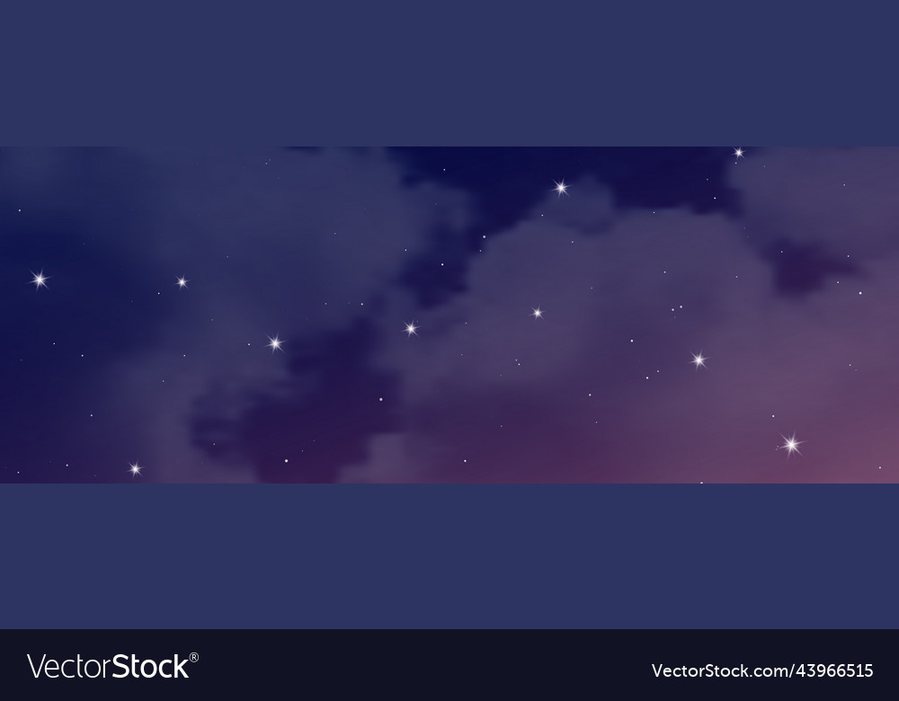 Night sky with clouds and many stars Royalty Free Vector