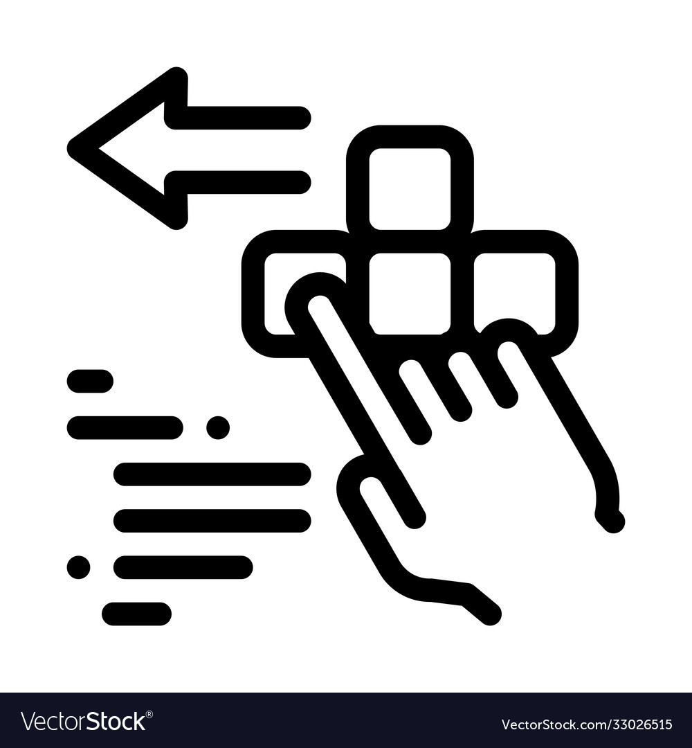 Push game controller button icon outline Vector Image Push game controller button icon outline