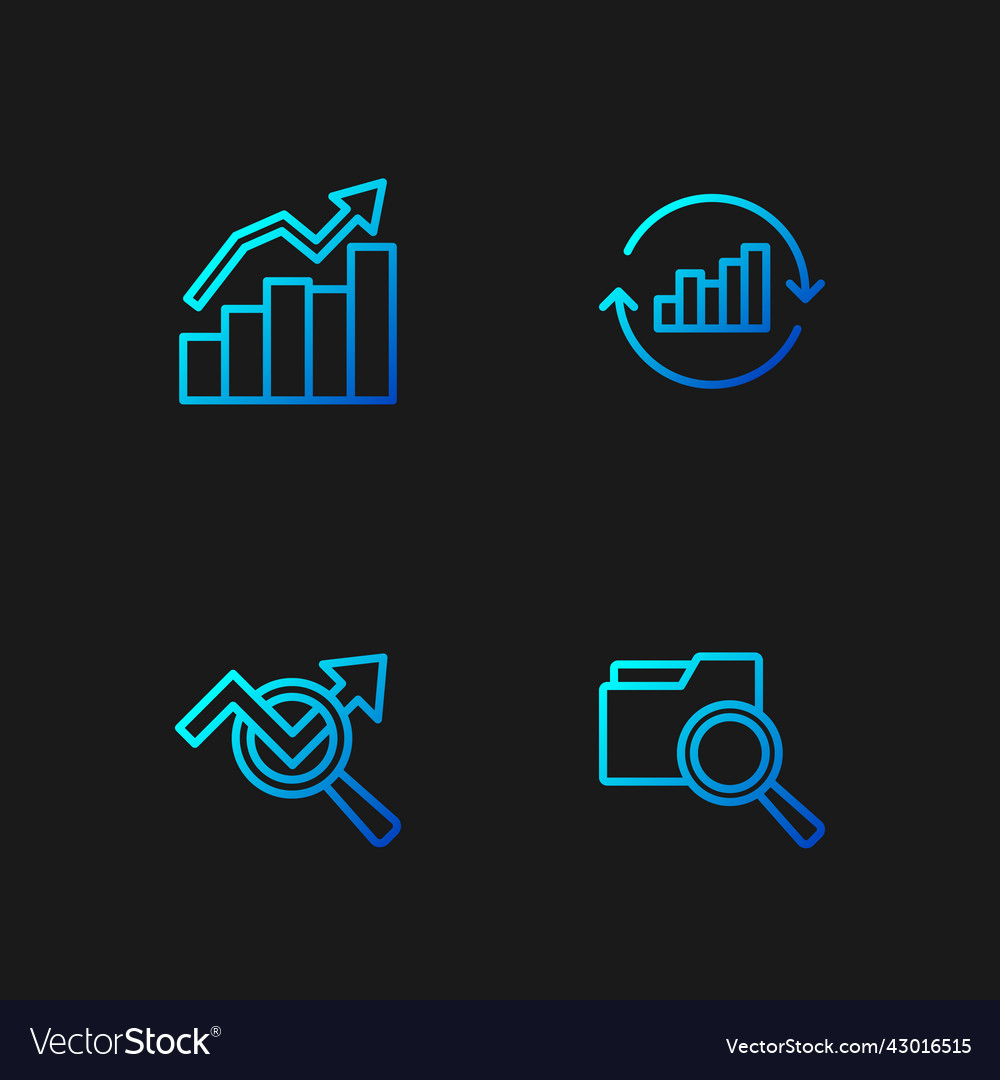 Set line search with folder data analysis Vector Image Set line search with folder data analysis