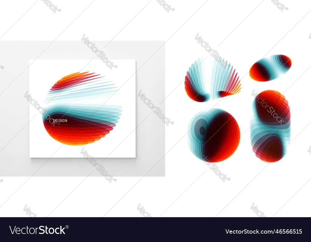 Satz von verschiedenen überlappenden Elementen abstrakt Vector Image Satz von verschiedenen überlappenden Elementen abstrakt