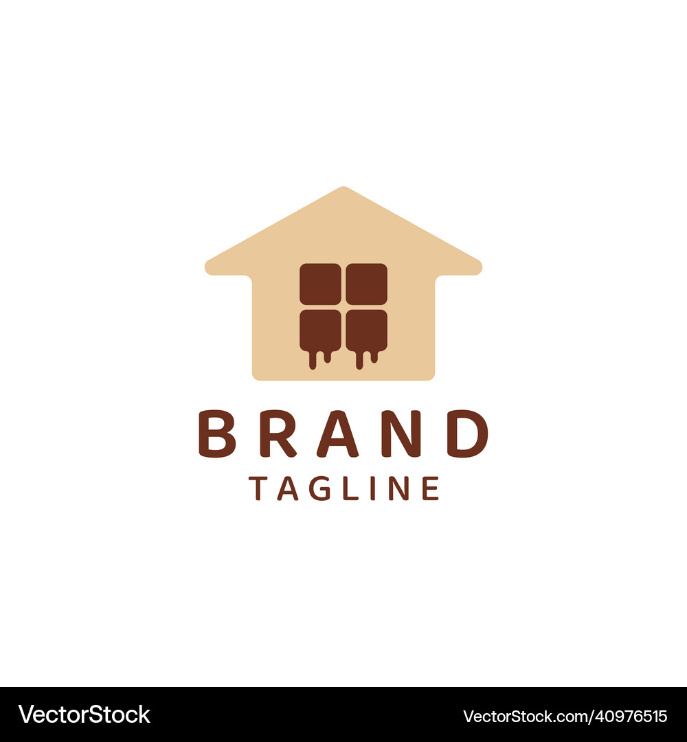 Sweet chocolate house logo template Royalty Free Vector